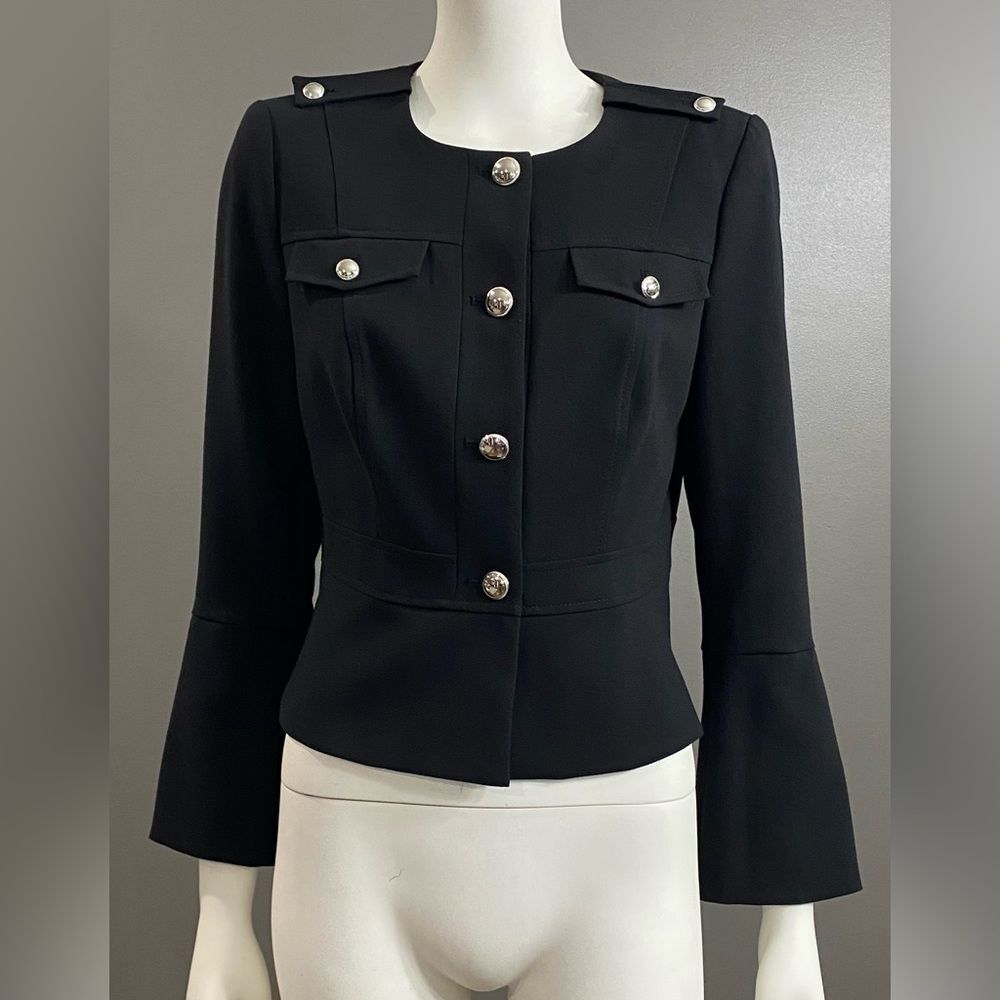 White House Black Market Black w/Silver Buttons Blazer Size 8P